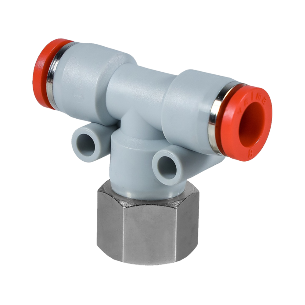 QP-ATF-08-G14 Фитинг тройник T-образный, 8мм x 8мм x G 1/4 (внутр.резьба)